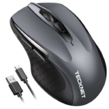 TECKNET Bluetooth Mouse, Wireless Mouse Bluetooth Rechargeable (Tri-Mode: BT 5.0/3.02.4G), 4800DPI (w/voucher) Sold by TerraGrow-EU, FBA