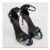 TED BAKER Black Floral Satin Weave Heeled Sandals