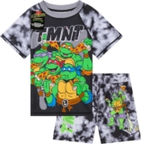 TEENAGE MUTANT NINJA Turtles Swimsuit Set for Boys 2 Pcs with Swimming Trunks Boys Rash Vest for Swimming Beach Trip Holiday Essentials