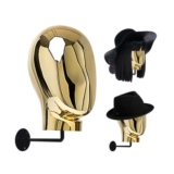 TINGSING Wall Mount Wig Head Stand Chrome Detachable