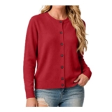 TOFOTL Womens Button-down Cardigan, Long-Sleeve, Lightweight, Soft, XL Wine