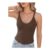 TOMEEK Womens V-Neck Tank Top, Sleeveless Camisole, Brown, Size S