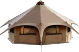 TOMOUNT Bell Tent Big Large Tent 6-8 Person for Family Canvas Pyramid Yurt Glamping, Hiking, Festival, Parties, Wedding, Music Festival