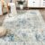 TOPICK Rug 90x150cm Entrance Door mat Vintage Light Blue Washable Rug Non Slip Lightweight Carept for Living Room Bedroom Bathroom