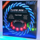 TOSY Flying Ring – 12 LEDs, Super Bright, Very Soft & Phosphorescent Rim, Auto Light Up, Safe, Waterproof, Lightweight frisbee, Cool Fun Christmas & Outdoor/Indoor Gift Toy for Boys/Girls/Kids