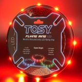 TOSY Flying Ring – 12 monocolor LEDs, Super Bright, Lost Mode, Auto Light Up, Easter Gift for Kid/Teen/Boy/Girl, Safe, Waterproof, Pool/Beach/Camping Toy (red)