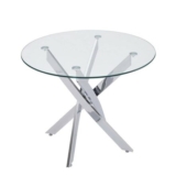 TOTEBOX round Dining Table, 90cm, Modern with Metal Cross Legs