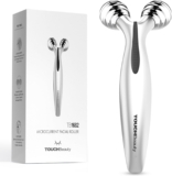 TOUCHBeauty Platinum Solar-Powered Microcurrent 3D Facial Roller Lifting & Firming Face Massager, Y-Shape Roller, Slimming Face Tool, Multi-Angle Contour Design for Face & Neck, Waterproof