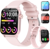 TRAUSI Smart Watches for Women Men, 1.83 inches HD Smartwatch with 120 Sports Modes, Heart Rate/Sleep Monitor, IP67 Waterproof, Bluetooth Call & Music Control for iPhone/Android (bright pink)