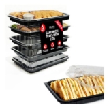 TRAYA Pack of 6 Sandwich Platter Trays with Lids (34x24x7)