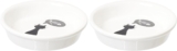 TRIXIE Shallow Ceramic Bowl for Cats Whisker-Friendly Shape, Non-Slip & Dishwasher Safe Suitable for Wet & Dry Food White, 0.25 l, ø 13 cm (Pack of 2)