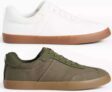 TU Khaki/White Canvas Trainers – Free C&C