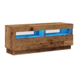 TV Cabinet with LED Lights Old Wood 100x35x40 Cm Engineered Wood