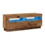 TV Cabinet with LED Lights Old Wood 100x35x40 Cm Engineered Wood