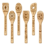 TWINKLEMON 6-Piece Sunflower Wooden Kitchen Utensil Set