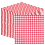Table Fun 100 x Soft Red Gingham Paper Napkins