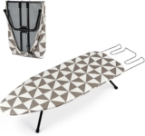 Tabletop Ironing Board Table Top Ironing Board with Iron Rest Small Foldable Ironing Table, Portable Ironing Table Non-Slip Folding Legs, for Apartments, Dorms, 82×32 cm (Geometric)