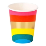 Talking Tables Pack of 8 Rainbow Paper Party Cups, Birthday Partyware Recyclable & Disposable Tableware Volume: 250ml
