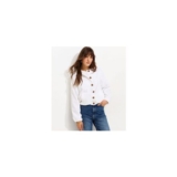 Tall White Linen Blend Button through Bomber Jacket