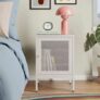 Talla Metal Bedside Table in Stone – free C&C