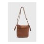 Tan Faux Leather Messenger Bag