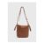 Tan Faux Leather Messenger Bag