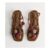 Tan Faux Suede Pom Pom Embellished Sandals