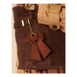 Tan Suede Bow Key Chain
