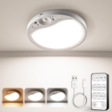 Tanbaby Rechargeable Motion Sensor Ceiling Light Indoor with Remote, 8000mAh Magnetic Battery Operated Lights, 3 Colors Dimmable LED Ceiling Lights,Wireless Wall Lights for Bath,Hallway,Garage