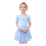 Tancefair Girls Ballet Dress Cotton Leotard Tutu Skirt Blue