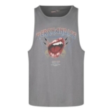 Tank Top with Vintage Print Top Dark Grey by EMP Stage Collection
