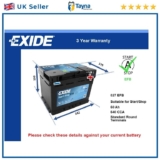 Tanya Batteries Sale – Extra 15% Off w/ Code e.g. EFB Car Battery EL600 Exide 027 EFB 640A 60Ah 3Yr WTY 242x175x190 Start Stop (UK Mainland)