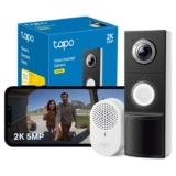 Tapo D235 2K 5MP Doorbell Wireless 180DFOV Ultra-Wide Video Doorbell Wireless or Wired – with Prime