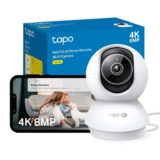 Tapo New C250 4K 8MP Pan/Tilt Indoor House Security Camera,Pet Camera, Baby Camera Monitor, Auto Tracking, AI Detection, IR Night