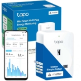 Tapo P110M Smart Plug, WiFi Plug, Energy Monitoring, Electricity Usage Monitor, MATTER Certified, App Remote Control, Voice Control,