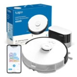 Tapo RV30C Mop 4200Pa Robot Vacuum Cleaner with Mop,Quick 8 mins Mapping LiDARIMU Dual Navigation,3 hour Cleaning,Quiet Robot