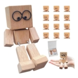 Taysweet Shaking Wooden Man Figurine with 12 Magnetic Faces
