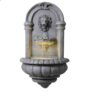 Teamson Home Outdoor 32 Tiered Lion Head Stone LED Water Wall Fountain, Natural Stone with code