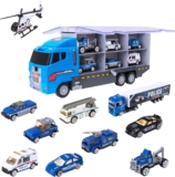 Teamsterz Police Service Transporter Vehicle Playset Police car, Lorry And Police Service Vehicle Toys Indoor And Outdoor Sandpit Toys Toy Car Launcher Cars Storage And Ramp Ages 3