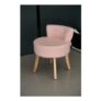 Teddy Fleece Vanity Stool with Rubberwood Legs