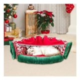 Teeloray XXL Foldable Cat Tunnel with Bed and Ball Christmas