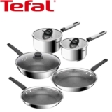 Tefal Emotion Mesh E34106G1 5-Piece Pan Set – Stainless Steel, Dishwasher Safe, Induction Compatible 10 Year Guarantee – W/Code