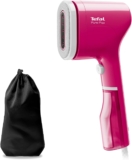 Tefal Pure Pop Slim Handheld Clothes Steamer, No Ironing Board Needed, Ready to Use in 15 Seconds, 70ml Detachable Water Tank, Travel Iron, Garment Steamer, Pink, DT2023