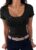 Terecey Womens Short Sleeve Tops Scoop Neck Ribbed Cotton Fitted T Shirt Short Sleeve Comfort, Stretchy Fit, Lightweight Touch, White Basic Look, Work Travel Leisure