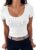 Terecey Womens T-Shirts Short Flutter Sleeve Tops Ladies U Neck Slim Fit Tee Going Out Summer Clothes for Casual Dating Work S-2XL