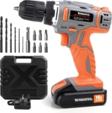 Terratek 18V Cordless Drill Set Driver, 1x Battery, Case & 13-Piece Kit