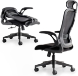 Tervo Model U Folding Office Chair for Small Spaces Ergonomic Design with High Rebound Mesh Computer Desk Chair for Gaming For Adults & Kids Foldable & Compact with Flip Up Arms