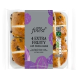 Tesco Finest Extra Fruity (or Apple and Cinamon) Hot Cross Buns 4 pack