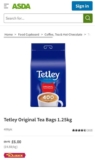 Tetley Original 400 Tea Bags 1.25kg