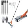 Thatch Rake with Wheels for Lawn, 38- 66 Adjustable Handle Scarifying Rake for Moss, 21 Tines Yantu-UK / FBA